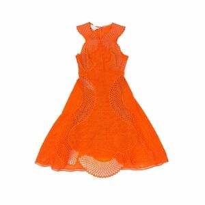 Stella McCartney Orange Mesh Eyelet Dress | Size 38 (US 2–4)